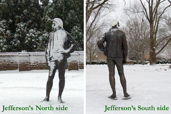 Thomas Jefferson’s frozen likeness, March 2nd 2009