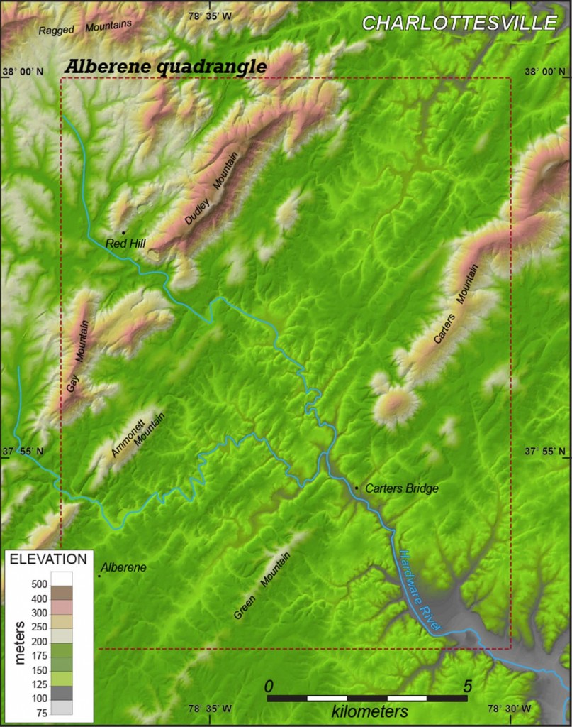 Shaded relief map