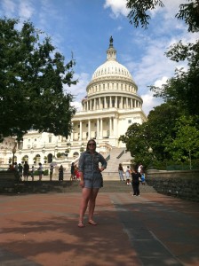 July: As I spent more time in Washington, I got more comfortable exploring the city.  My friends and I spent a lot of time exploring the National Mall.  I loved walking by the Capitol Building.