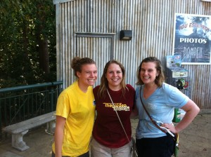 Every year in October, Busch Gardens Williamsburg hosts William and Mary Day.  The school offers discounted tickets and transportation to the park.  I’ve gone with my freshman hall mates, Anne and Claire, every year!  This year we rode the water ride, Escape from Pompeii, and got totally soaked.