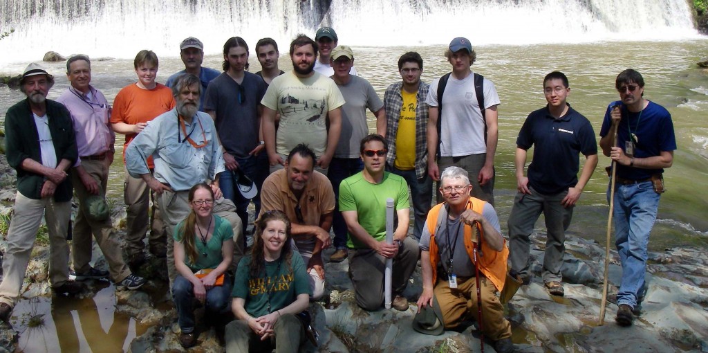 Alberene field review participants along the Hardware River