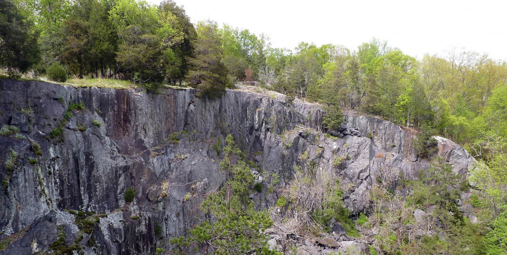 View to the northeast of abandoned rock quarry near Rockfish, Virginia