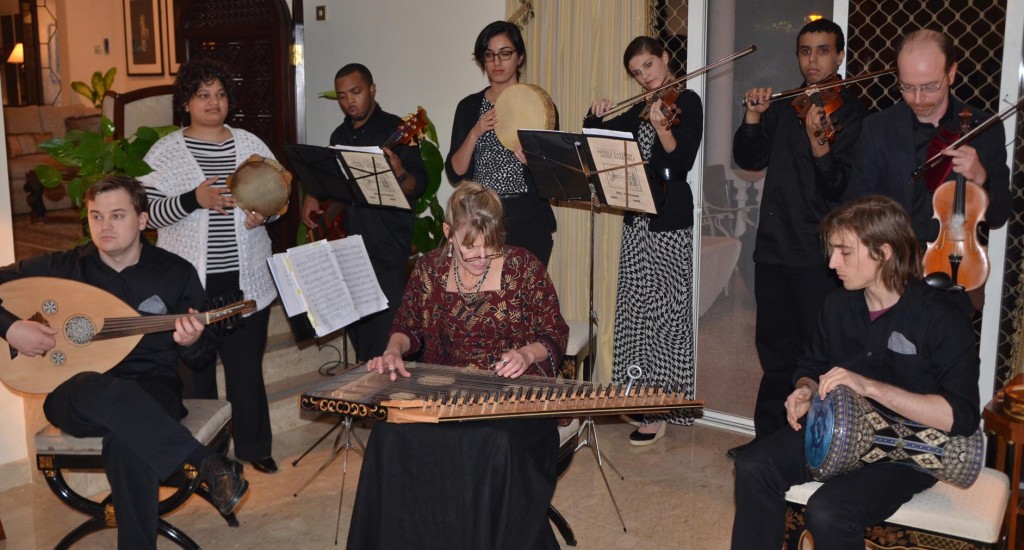 The Ensemble making their music at the U.S. Ambassador's residence.  (Photo courtesy of Megan Porter)