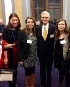 Isabella Liou, Allie Rosenbluth, President Taylor Reveley, Diana Winter at the 7th Annual William & Mary Capitol Hill Reception