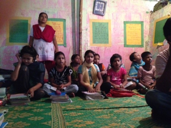 Students in the slum school