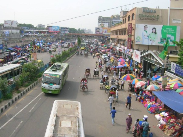 View of a roadside market.