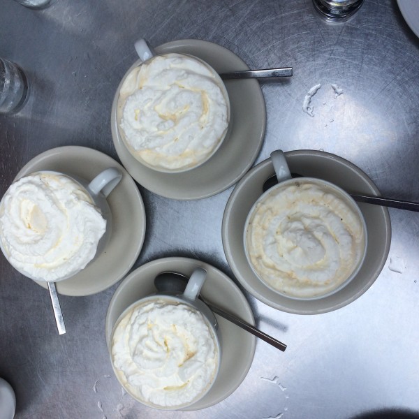 Coffee con panna – coffee plus whipped cream, a beautiful combination. Photo by Becca Thorpe