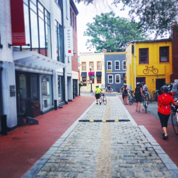A Georgetown sidestreet (clearly biking is a popular weekend activity). Photo by Madeline Bielski