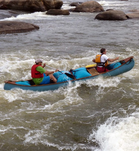 William & Mary Geology alums Scott Harris and Todd Beach making it look easy in the Fall Zone rapids in Richmond, Virginia