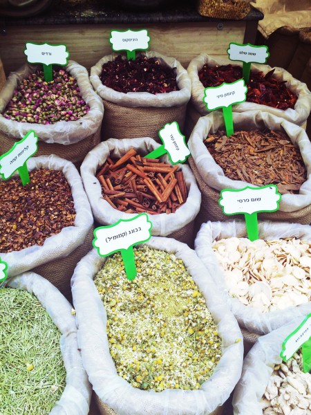 Spices in Jerusalem's shuk.