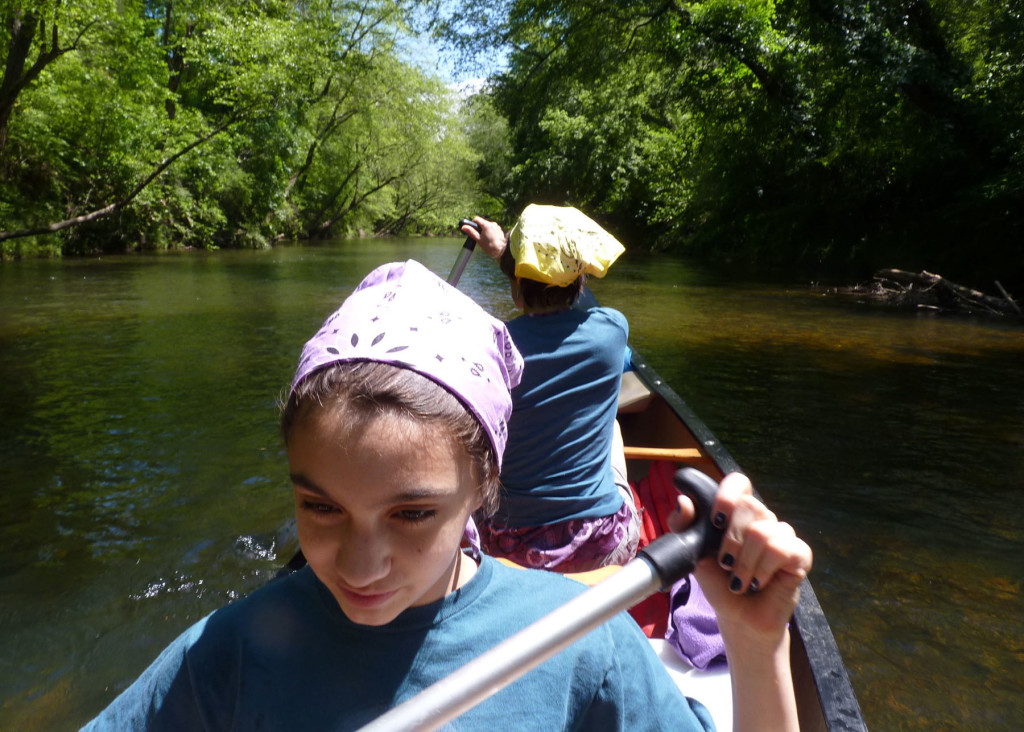 2013- Fun trip on the North Anna River. Sofia Mendez and Jennifer Bickham Mendez paddling towards the takeout.