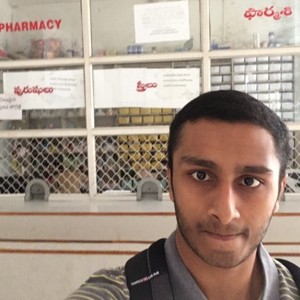 In front of the Santhiram General Hospital’s pharmacy