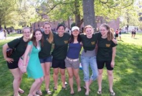 a group photo in the spring in williamsburg