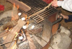 roasting marshmallows over a fire