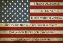 Pledge of Allegiance written not the flag