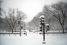 Dupont Circle in the snow