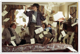 Harry Potter receiving letters from Hogwarts