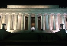 The Abraham Lincoln Memorial at night