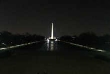 Night view of the Washington memorial