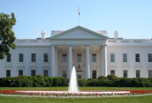 A front view of the White House