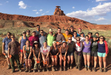 The 2016 W&M Geology 310 class strikes a pose in front of Mexican Hat in southeastern Utah.