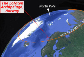 An image of the North Pole, labeled