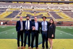 Students from the Mason Investment Club at the University of Michigan's Interactive Investment Competition