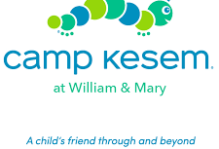 cartoon caterpillar with text of "camp kesem at William & Mary"