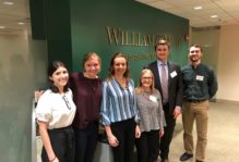 Six of our twenty-one students in the Washington Center offices. L to R: Brooke, Madeleine, Sarah, Meredith, Ryan, Zach