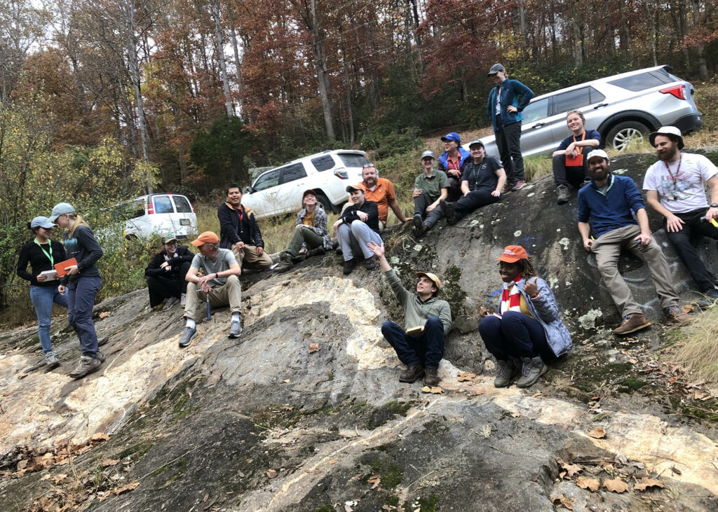 Geologists on an outcrop
