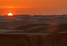 A sunrise in the desert