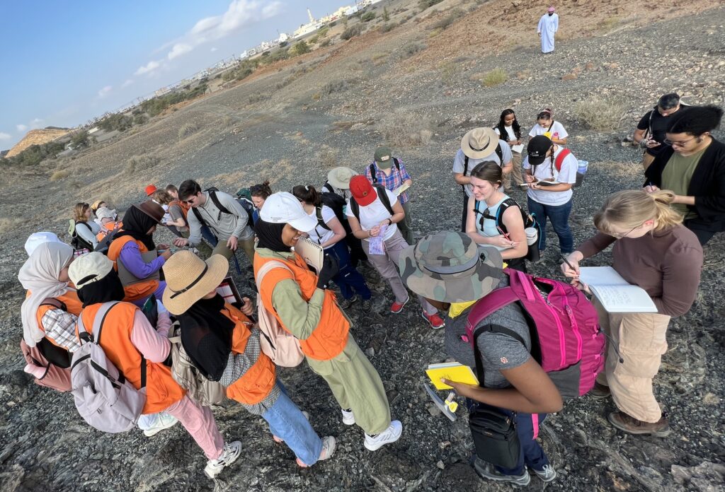 Students doing fieldwork in Oman